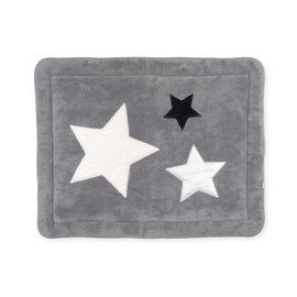Padded play mat Pady softy + terry 75x95cm STARY Little stars print medium grey