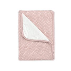 Couverture Quilted jersey + jersey 75x100cm OSAKA Vieux rose